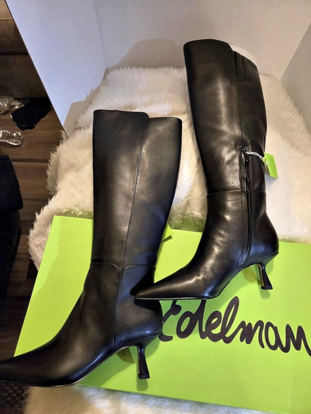 Sam Edelman Taylin Pointed Toe Knee High Boots Black